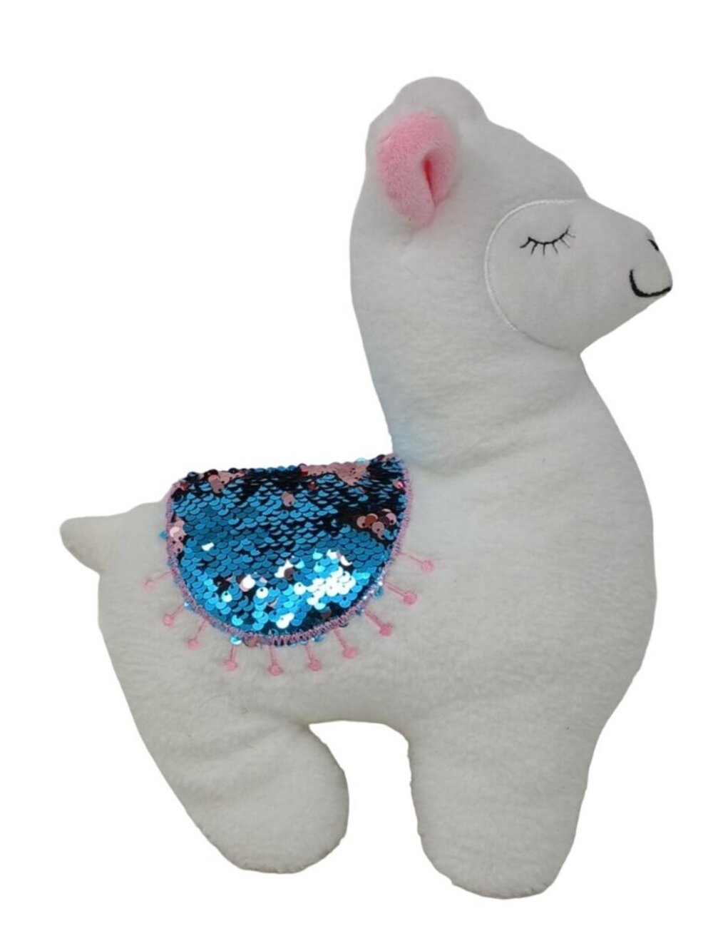 Toy Factory Plush Llama Color Changing Saddle Blue Pink Sequins Embroidered #D48